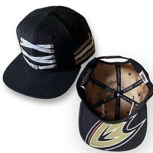 ZEPHYR Anaheim Ducks Lacer Locker Room Cap OS Black Team Colors NWOT
